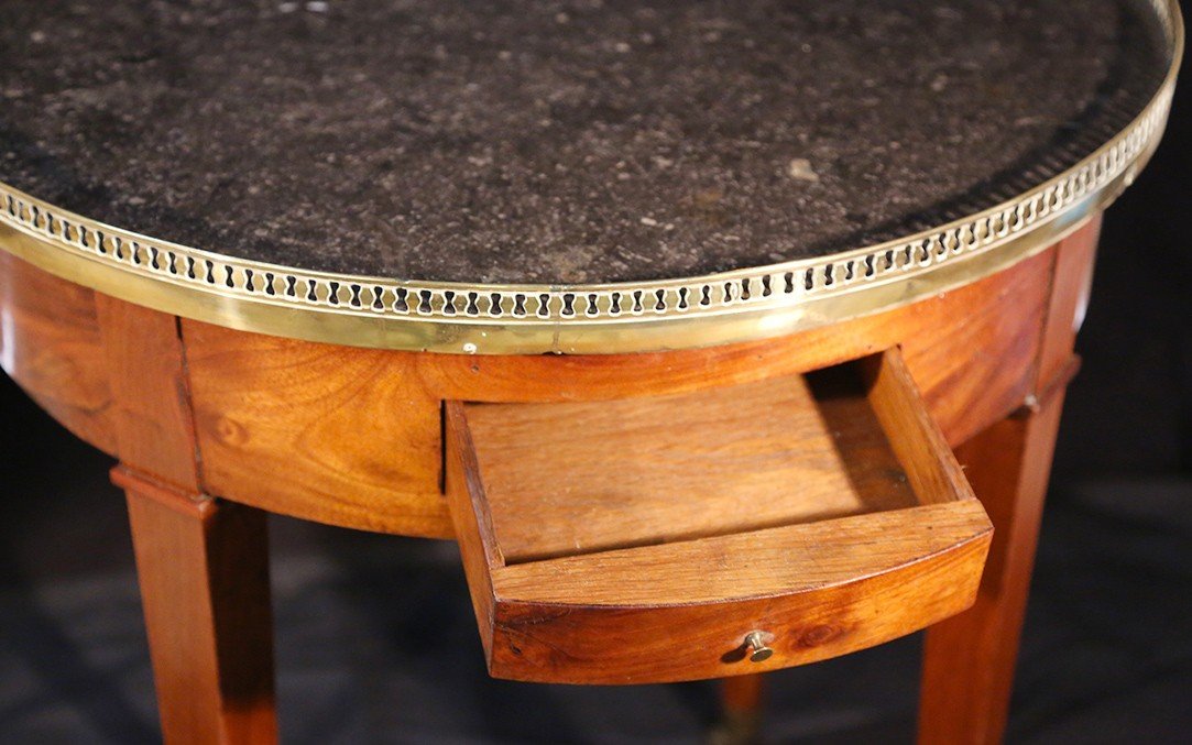 Directoire Bouillotte Table, Mahogany, 18th Century-photo-1