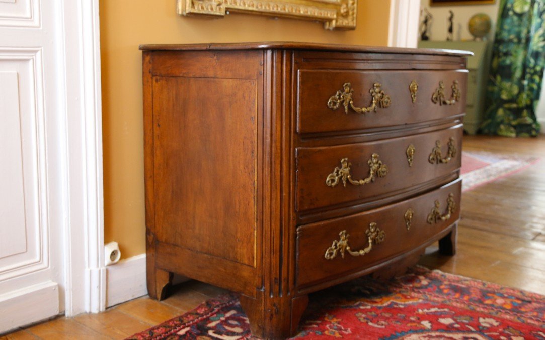 Commode, Late Louis XIV, Blond Walnut, Perfect Original Condition (133 X 84 Cm)-photo-2