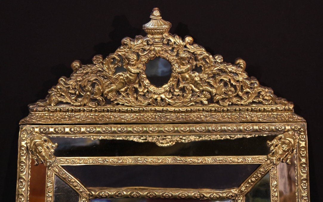 Grand Miroir à Parecloses XIXème Style Louis XIV (109 x 70 cm)-photo-2