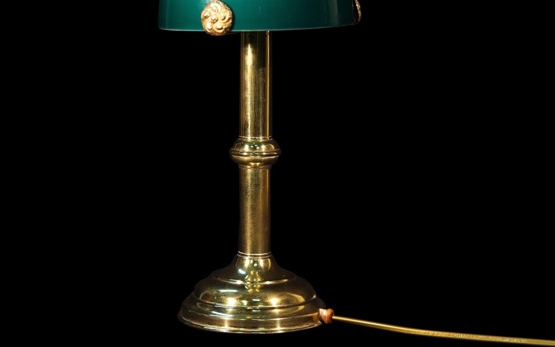 Desk Lamp, Double Opaline, Early 20th -photo-3