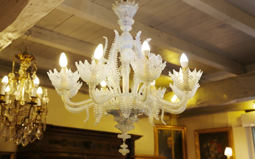 Murano Chandelier, Venice Glass, Early 20th Century-photo-3