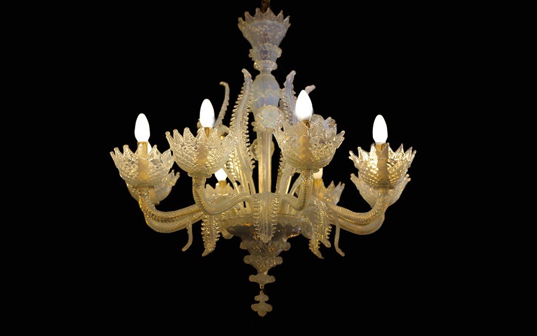 Murano Chandelier, Venice Glass, Early 20th Century-photo-4