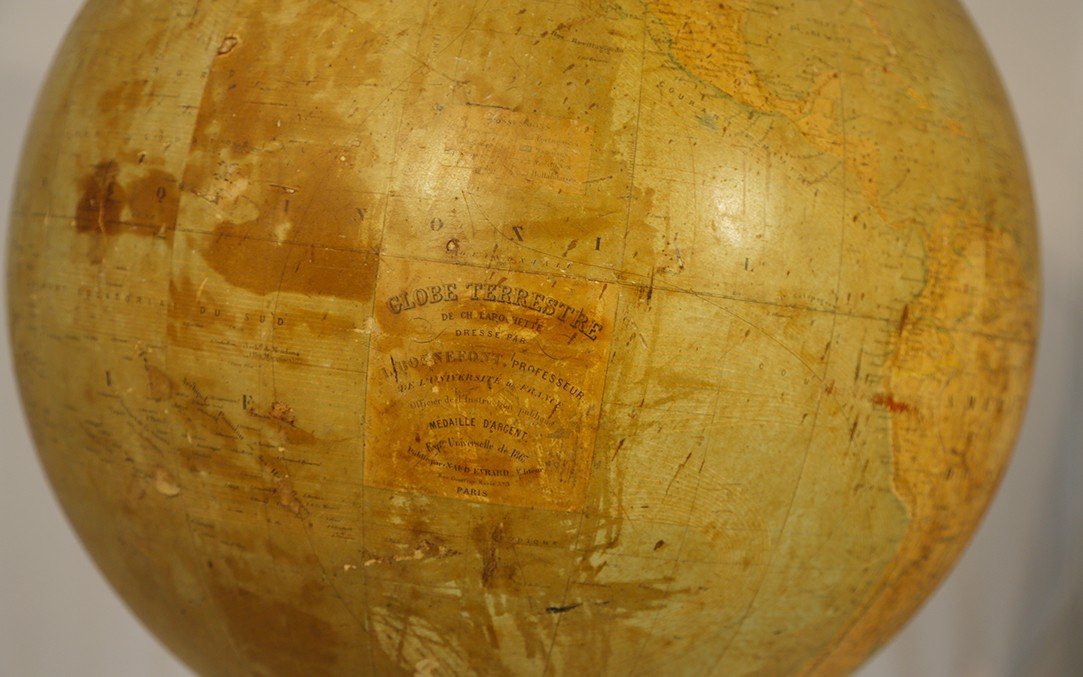 Globe Terrestre, Bonnefond, XIXème, Diamètre 50 Cm-photo-2