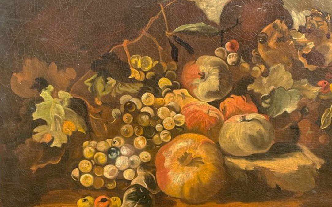 Oil On Canvas, Still Life With Fruits, 18th Century-photo-2