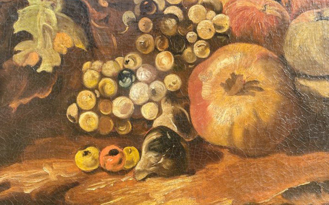 Huile Sur Toile, Nature Morte Aux Fruits, XVIIIème-photo-4