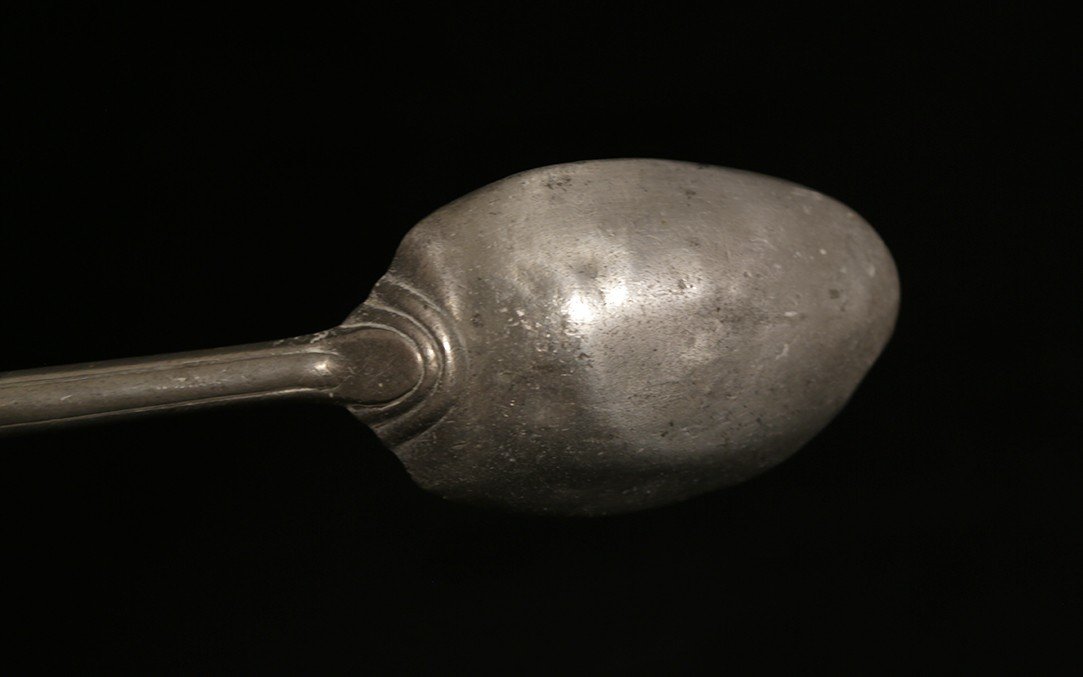 Large Pewter Stewing Spoon, 1668 (40 Cm)-photo-4