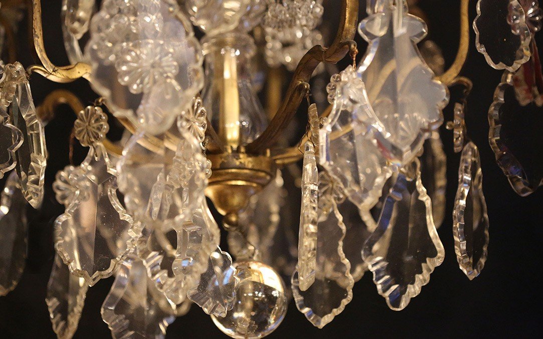 Crystal And Bronze Chandelier, 19th Century (73 Cm)-photo-3