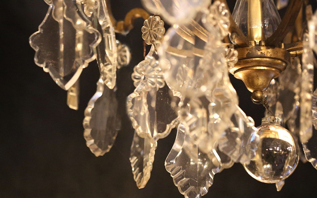 Crystal And Bronze Chandelier, 19th Century (73 Cm)-photo-5