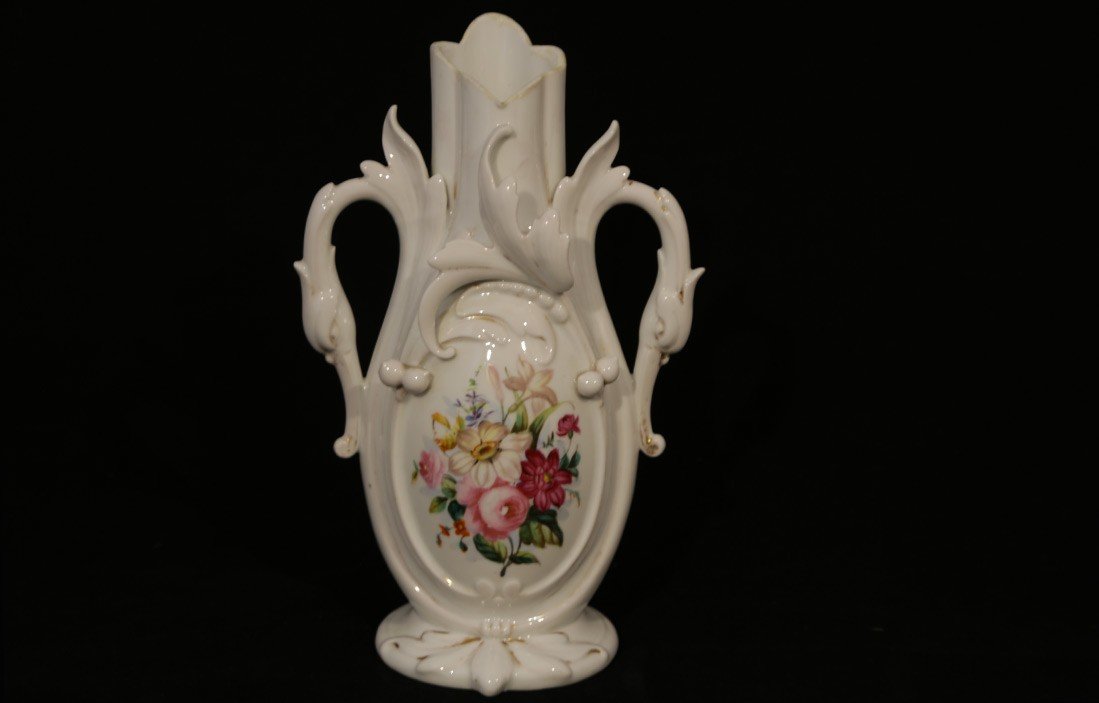 Vase, White Porcelain, 19th Century, 28 Cm 