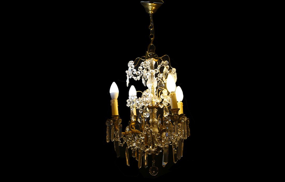 Chandelier With Tassels, Napoleon III, (77 X 44 Cm)-photo-2