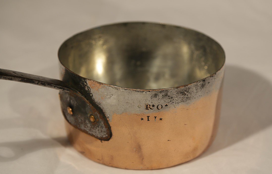 Large Tinned Copper Saucepan, 19th Century (diam. 18cm)-photo-2