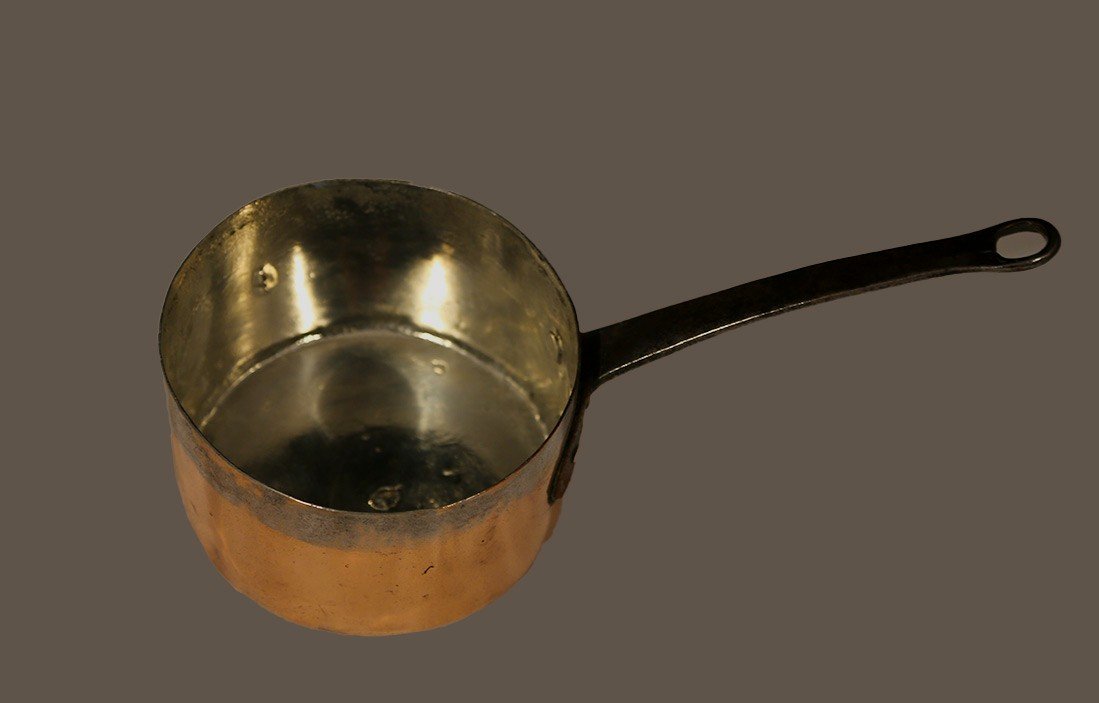 Large Tinned Copper Saucepan, 19th Century (diam. 18cm)