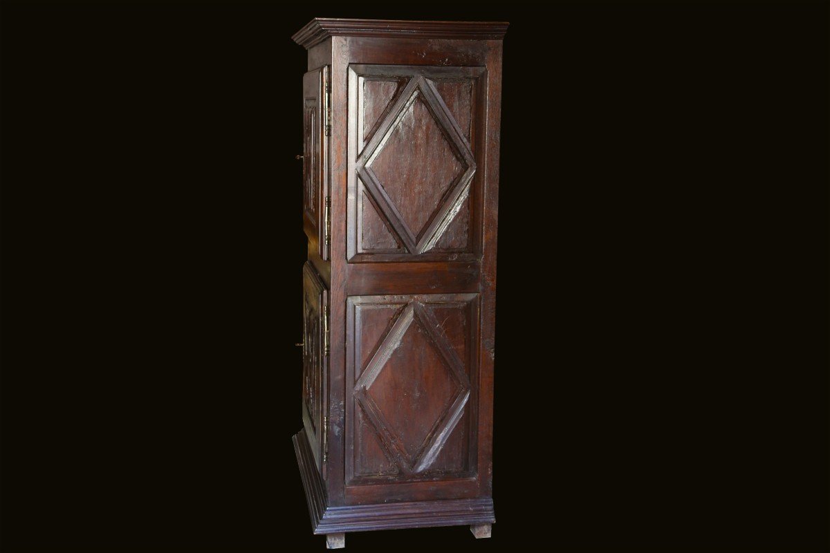 Two Body Wardrobe, 17th Century, Oak, Louis XIII-photo-2