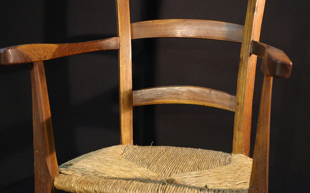 19th Century Straw Armchair-photo-4