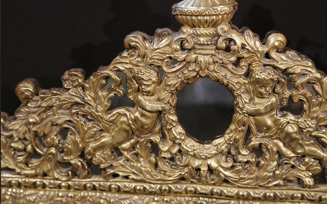 Large Louis XIV Style Parecloses Mirror (109 X 70 Cm) -photo-2