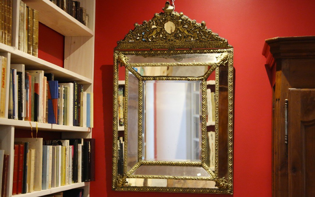 Large Louis XIV Style Parecloses Mirror (109 X 70 Cm) -photo-5