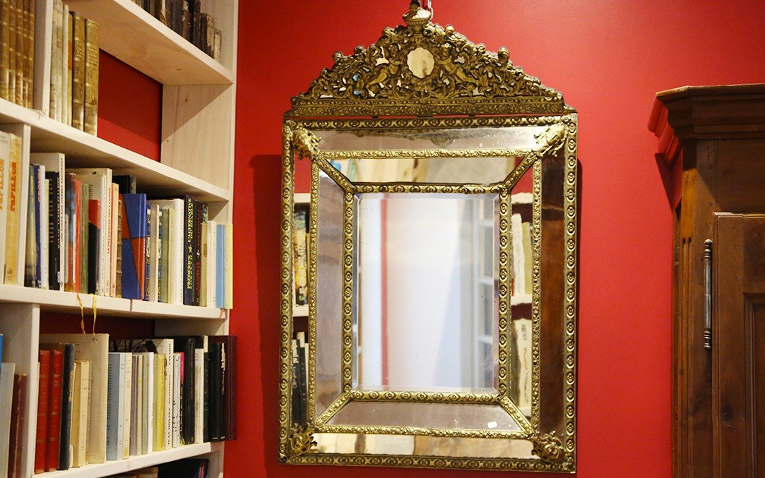 Large Louis XIV Style Parecloses Mirror (109 X 70 Cm) -photo-6