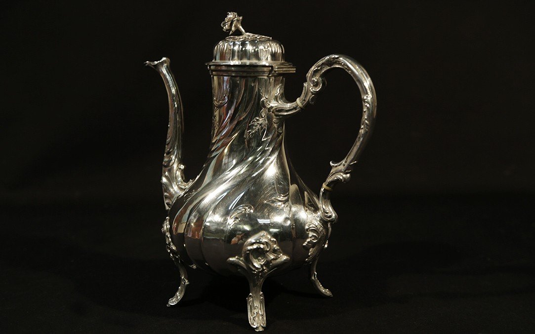 Silver Coffee Pot, Minerva, Louis XV Style-photo-8