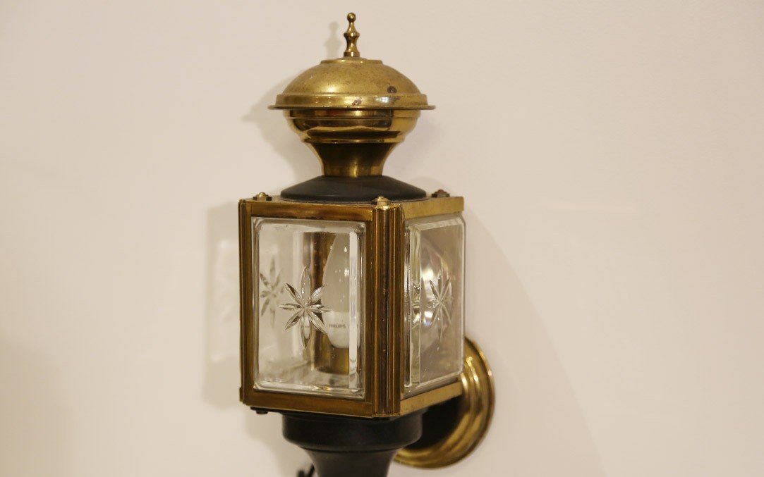 Lampe De Fiacre, Fin XIXème, Laiton-photo-2