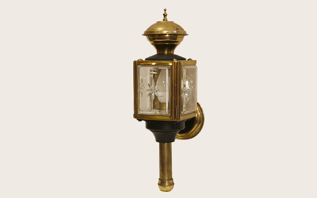 Lampe De Fiacre, Fin XIXème, Laiton