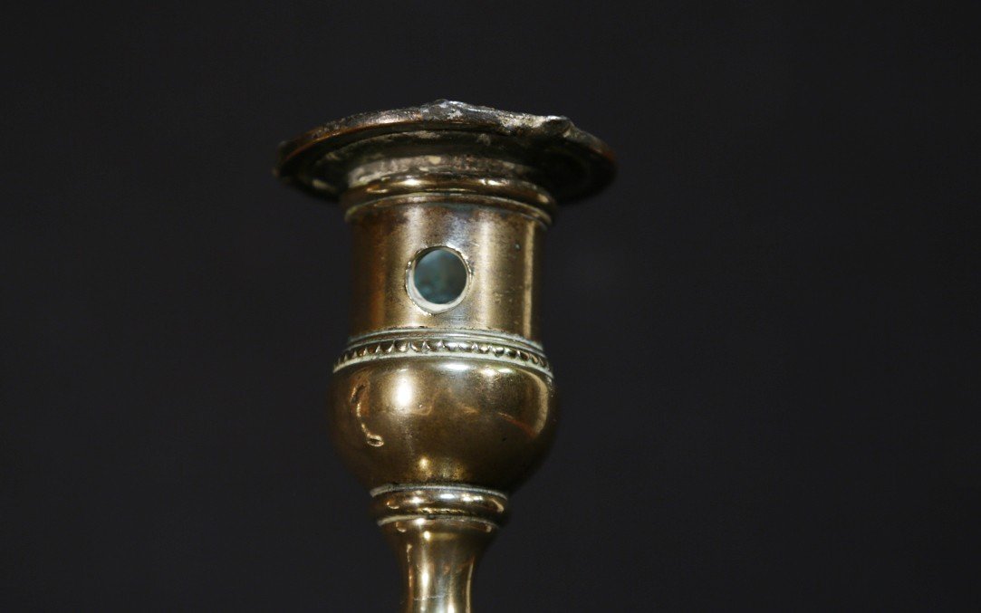 Louis XVI Bronze Candlestick, 18th Century-photo-2