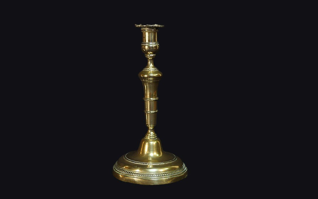 Louis XVI Bronze Candlestick, 18th Century-photo-3