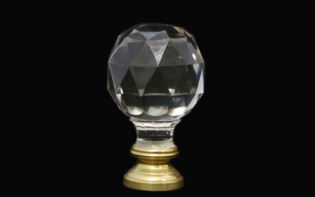 Staircase Ball, 19th Century, Full Crystal And Bronze-photo-1