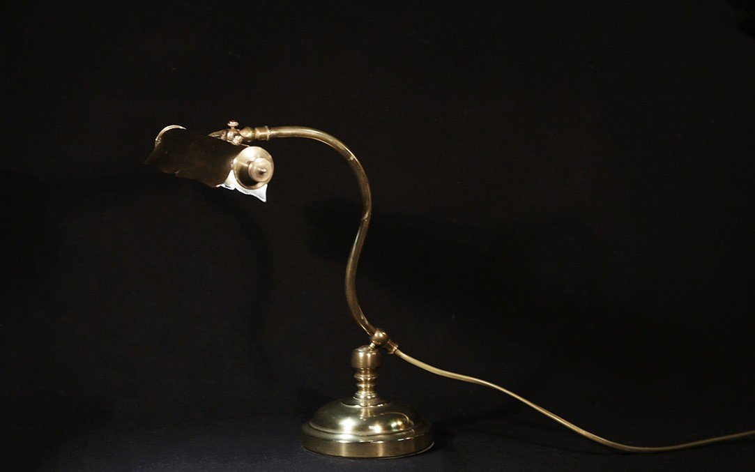 Lampe De Notaire années 1930-1940, laiton-photo-2