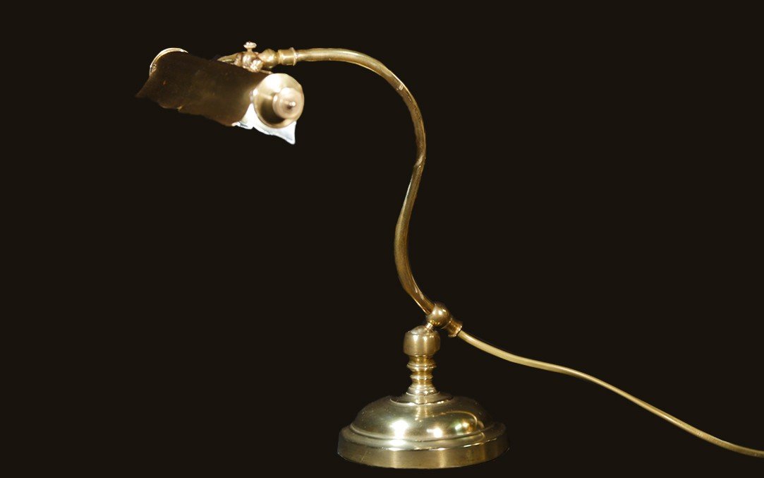 Lampe De Notaire années 1930-1940, laiton-photo-3