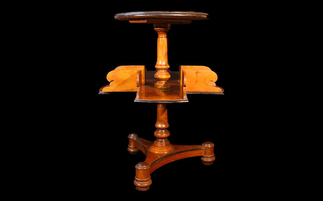 19th Century Burl Walnut Pedestal Bookcase -photo-2