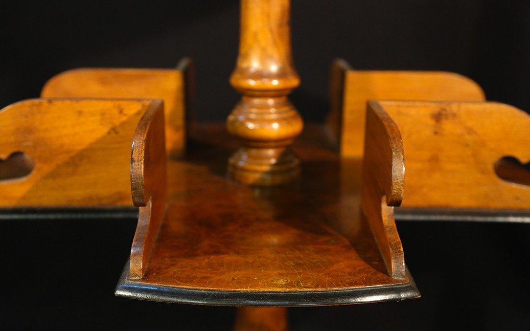 19th Century Burl Walnut Pedestal Bookcase -photo-3