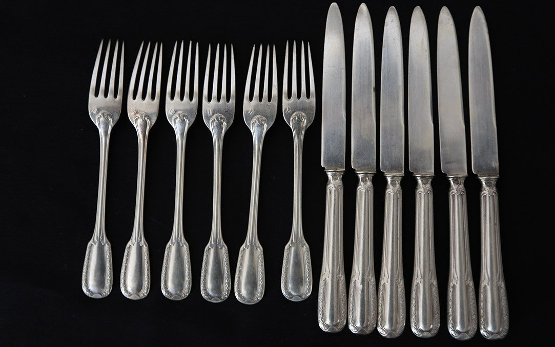 Solid Silver Dessert Service, 19th Century (332g)