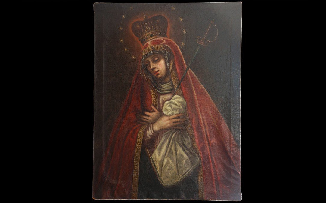 Mater Dolorosa Huile Sur Toile  XVIIème Siècle 