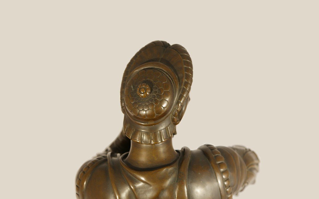 Bronze, Laurent De Médicis d'Après Michel Ange, Fonte Barbedienne (54 Cm)-photo-7