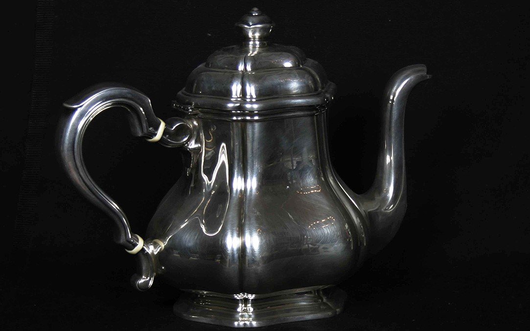 Sterling Silver Coffee And Tea Set, Minerva Hallmark, 1756 Grams-photo-3