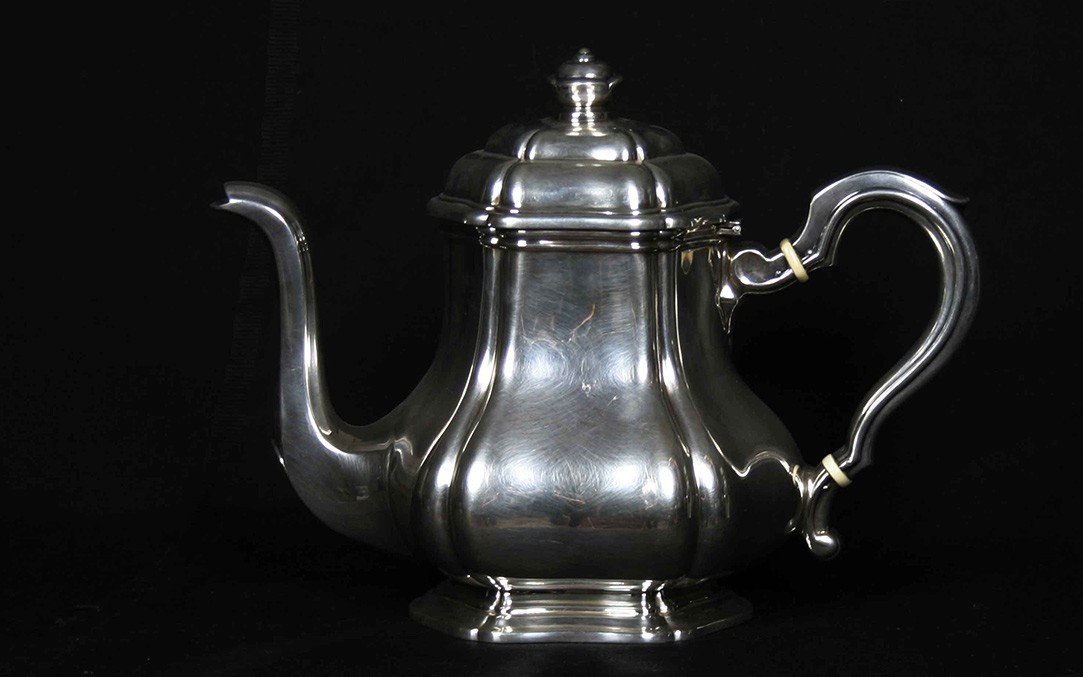 Sterling Silver Coffee And Tea Set, Minerva Hallmark, 1756 Grams-photo-4