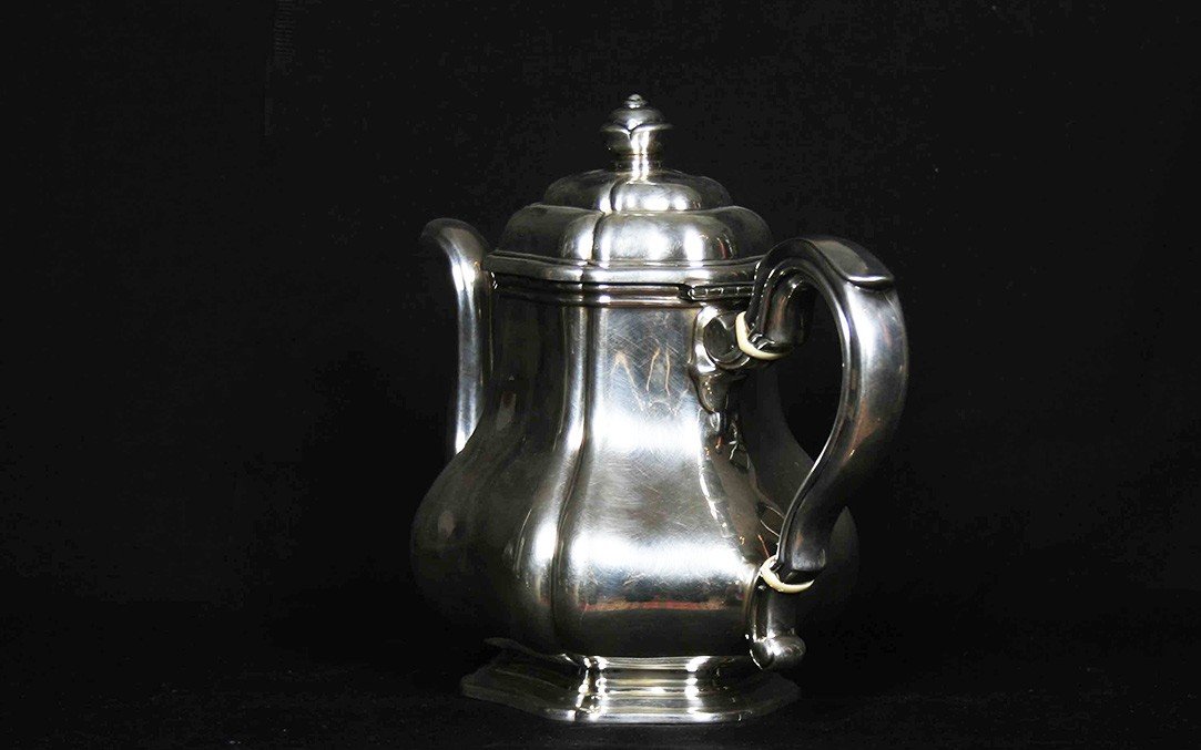 Sterling Silver Coffee And Tea Set, Minerva Hallmark, 1756 Grams-photo-5