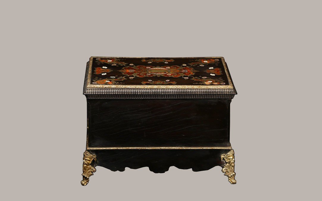 Writing Box, Boule Marquetry, 19th Century -photo-4