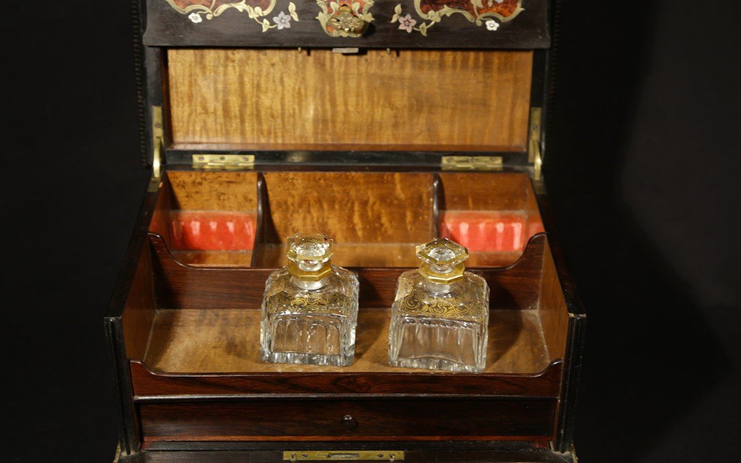 Writing Box, Boule Marquetry, 19th Century -photo-3