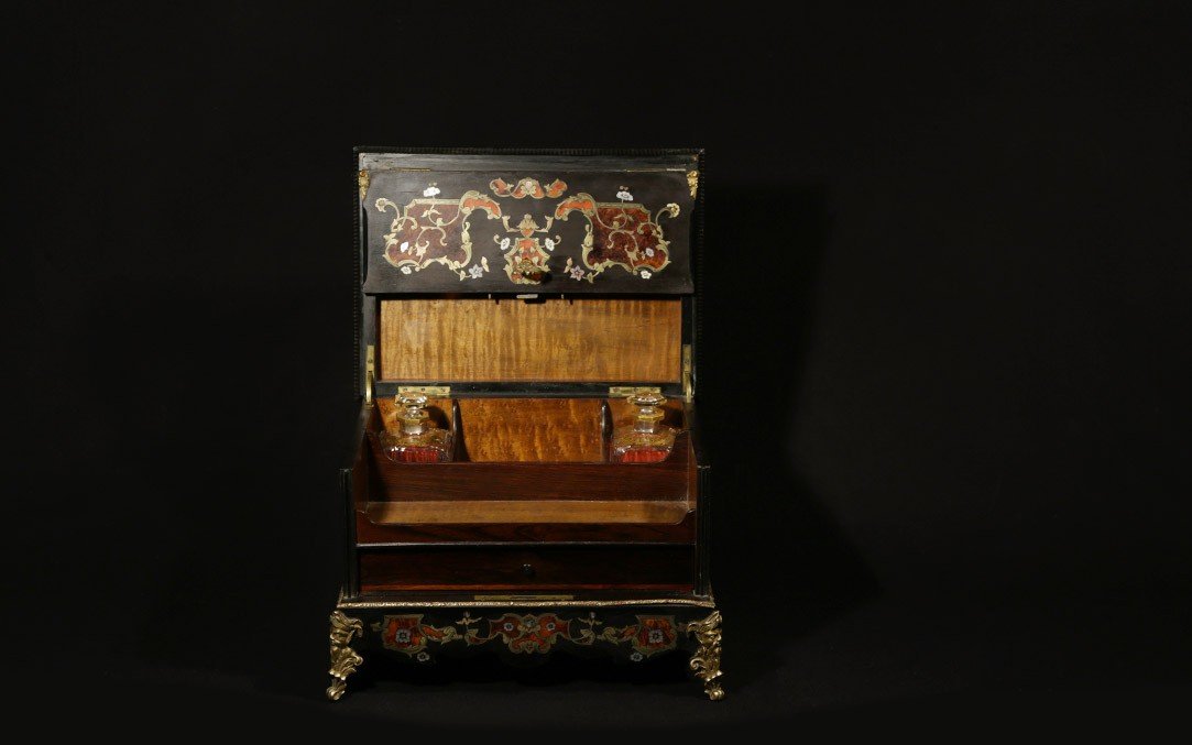 Writing Box, Boule Marquetry, 19th Century -photo-6