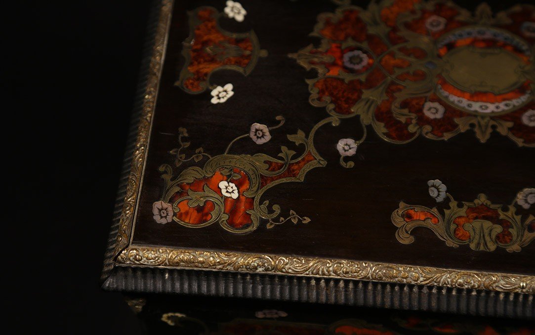 Writing Box, Boule Marquetry, 19th Century -photo-7