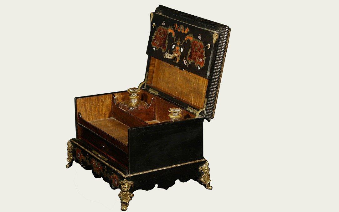 Writing Box, Boule Marquetry, 19th Century 