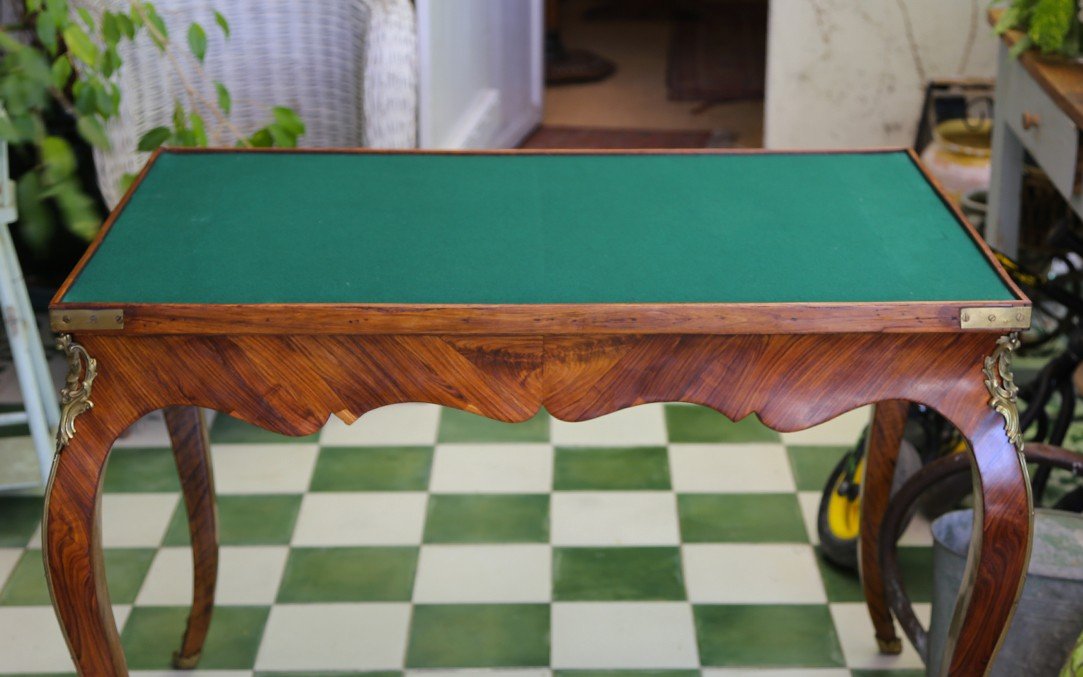 Louis XV Games Table, Marquetry, 18th Century-photo-4