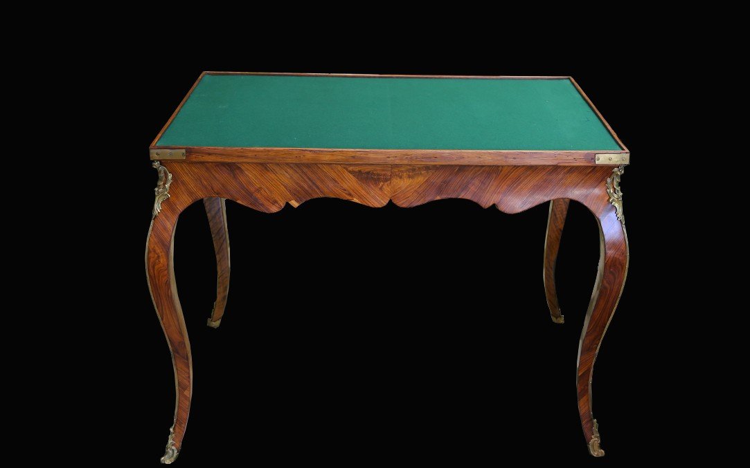 Louis XV Games Table, Marquetry, 18th Century-photo-5