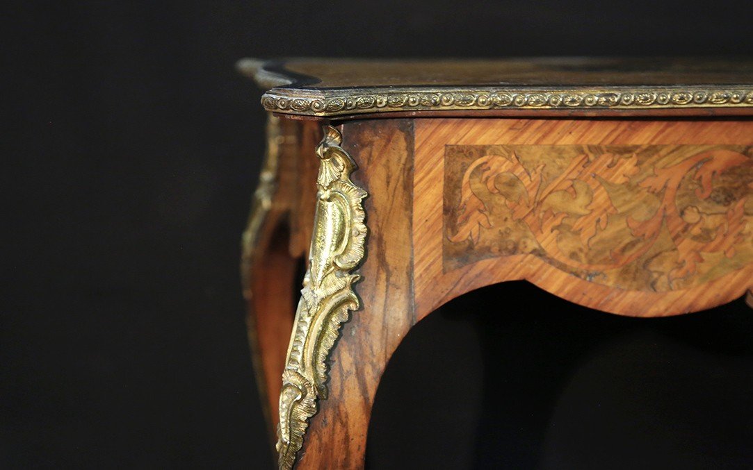 Napoleon III Marquetry Table, 19th Century-photo-3