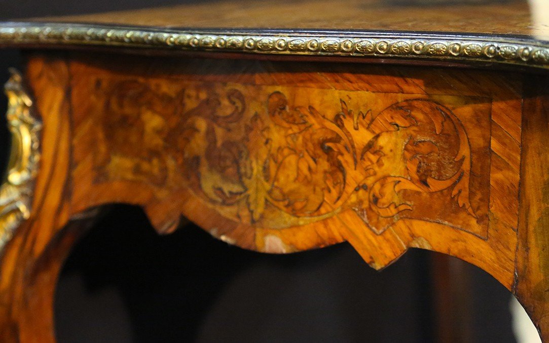 Napoleon III Marquetry Table, 19th Century-photo-3