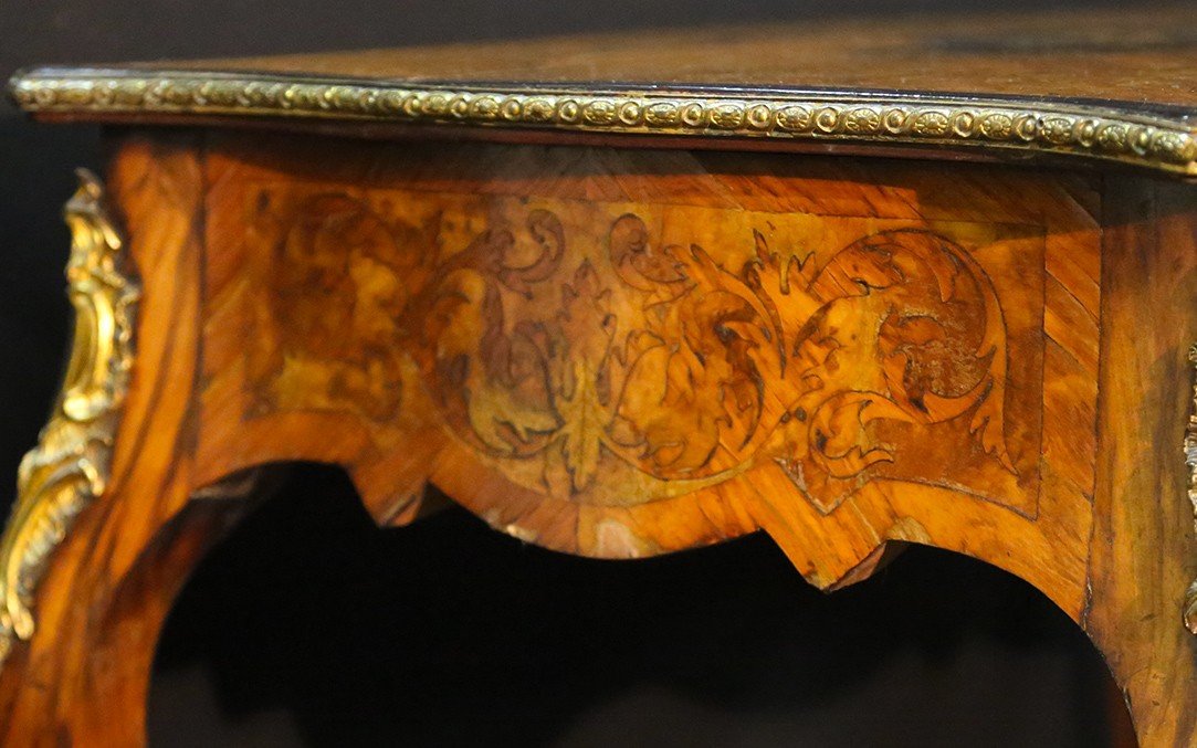 Napoleon III Marquetry Table, 19th Century-photo-4