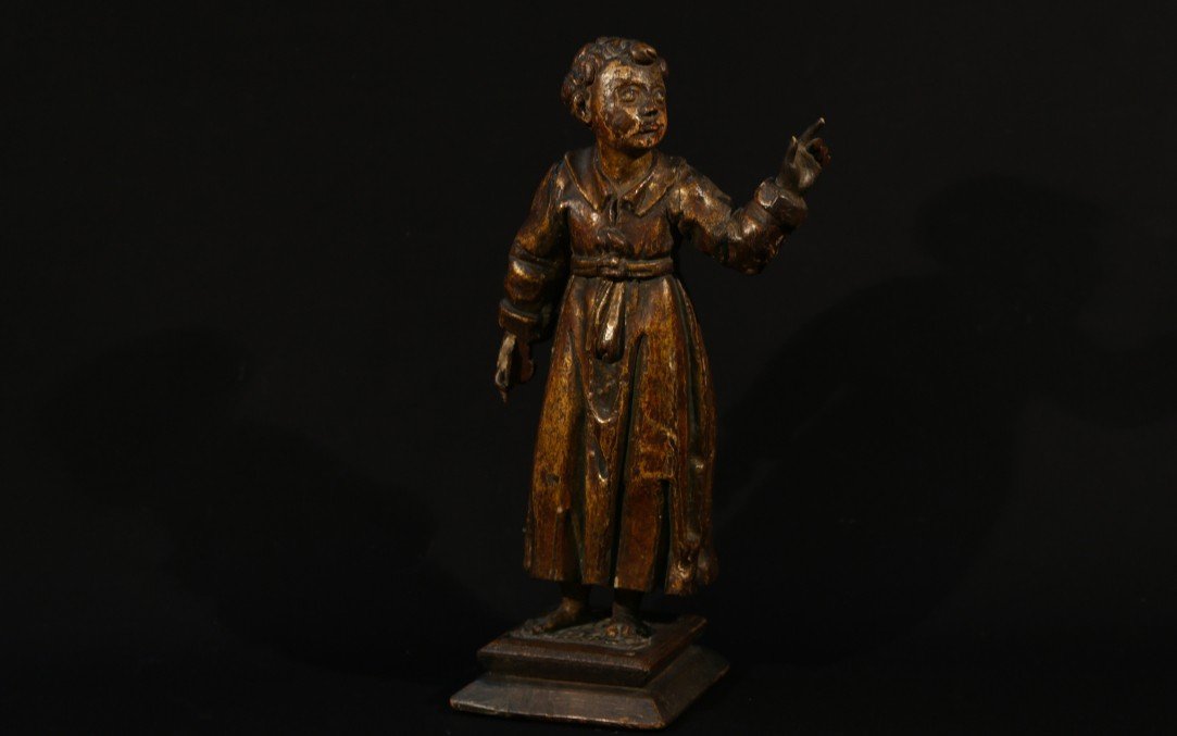 16th Century Wood Statue, Early 17th Century, 44 Cm-photo-3