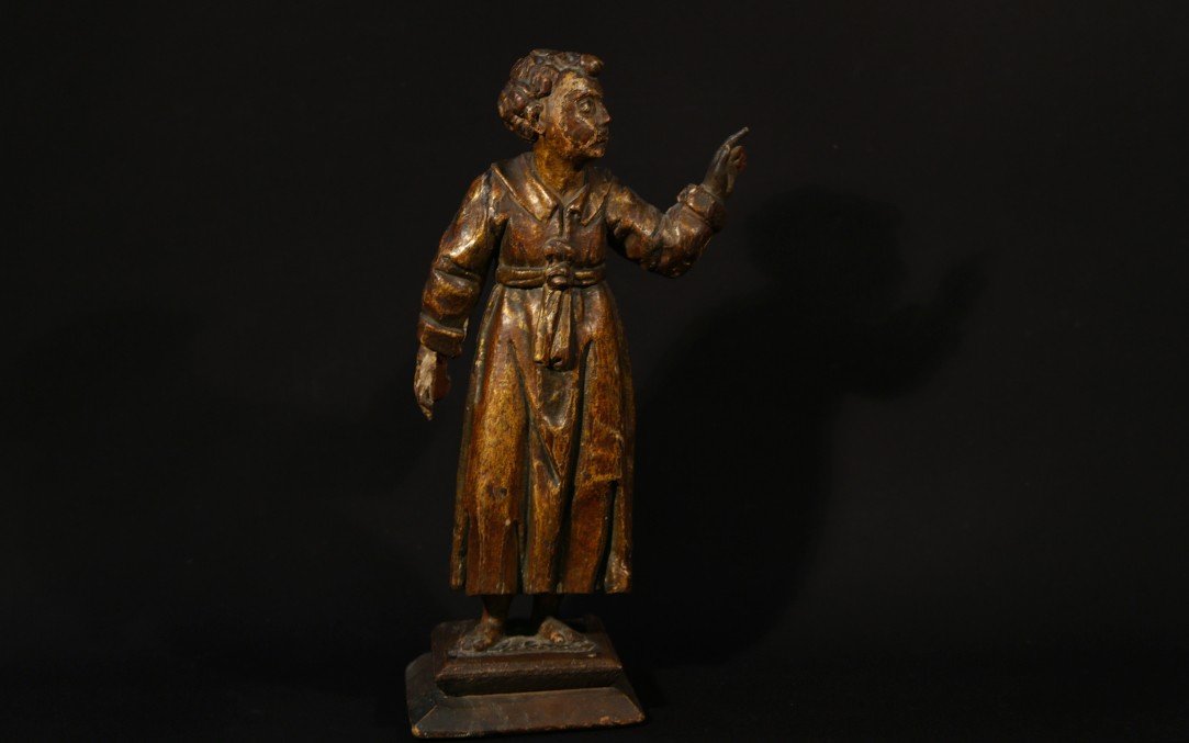 16th Century Wood Statue, Early 17th Century, 44 Cm-photo-4