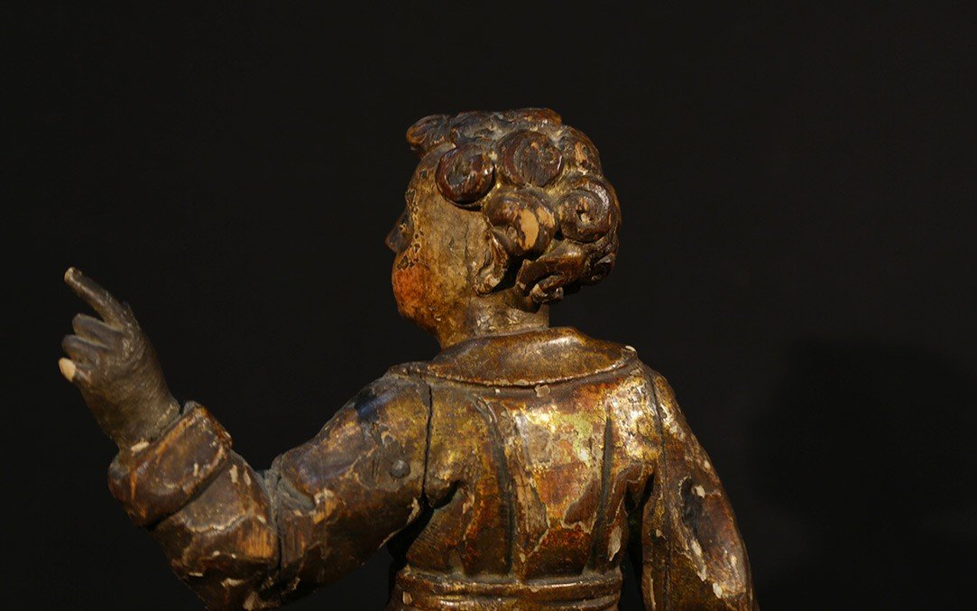 16th Century Wood Statue, Early 17th Century, 44 Cm-photo-3